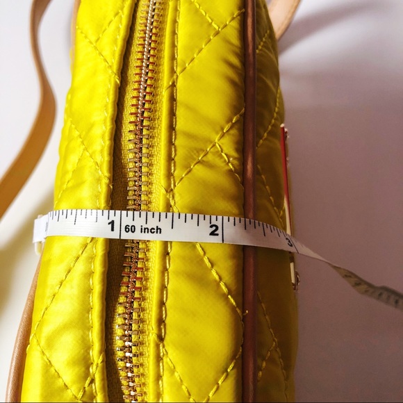 BEBE YELLOW SOPHIA QUILTED CAMERA CROSSBODY BAG - Picture 12 of 12